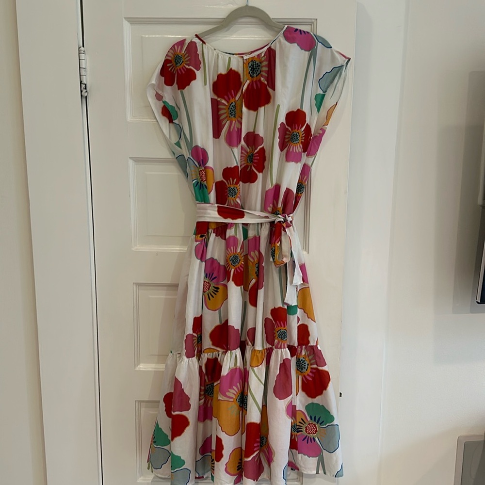 Spring Velvet floral cotton maxi dress